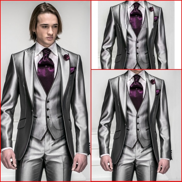 Custom Made Men Suits Formal Groom Tuxedo for 4 Pieces-Coat+Pants+Vest+Necktie Wedding Evening Man Suit M-I-C (3)