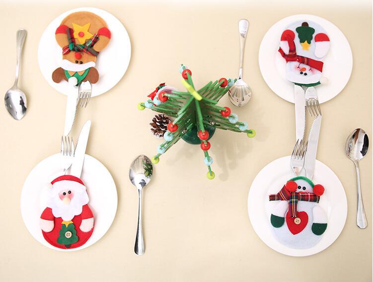 Santa Suit Christmas Dinner Flatware Holders Knife and Fork Bags Table Decoration