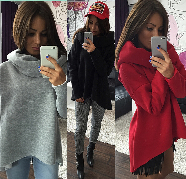 Simplely fashion Women Hoodies Gray Sweater Hoody for Winter