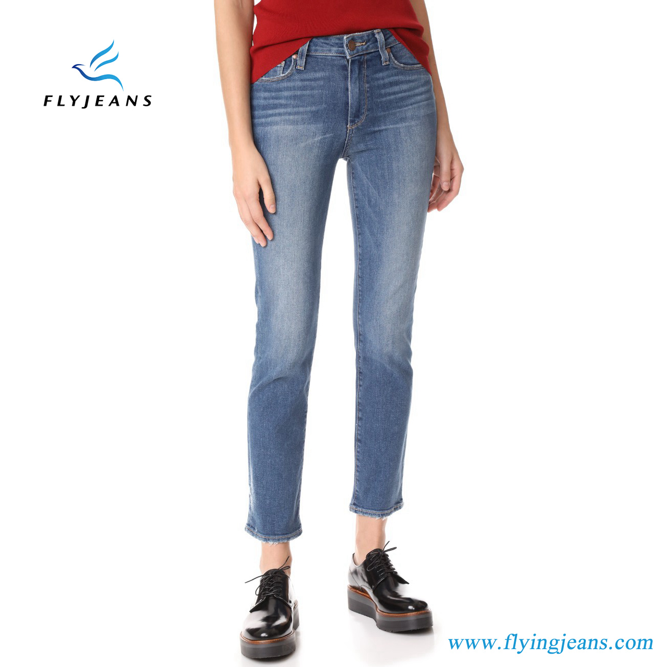 Classic High-Waisted Skinny Women Denim Jeans with Light Blue by Fly Jeans