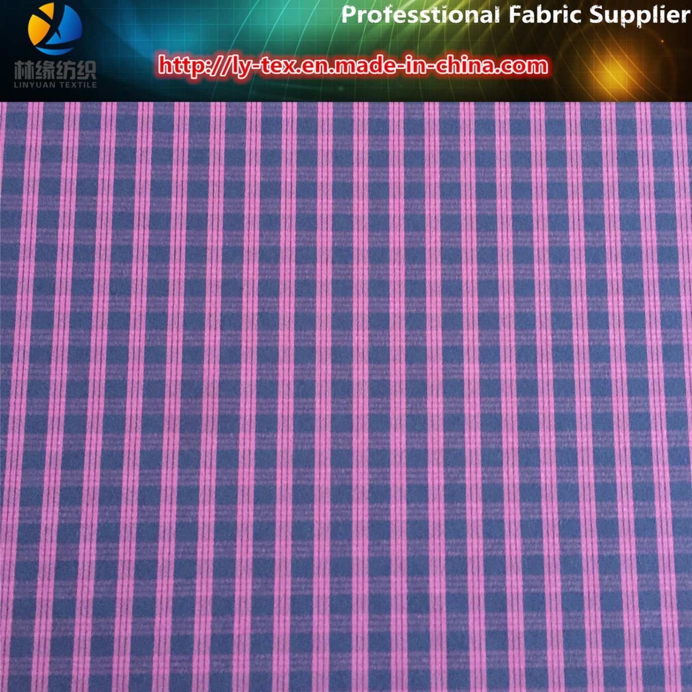 Polyester Y/D Check Shirting Fabric, Polyester+Spandex Fabric (YD1200)