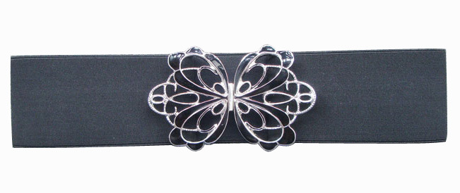 Elastic Fashion Butterfly Buckle PU Belt