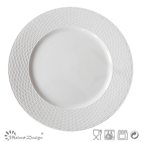 Embossed Ceramic Porcelain Royal Plate