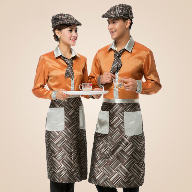 Autumn Restaurant Waiter Uniform Hotel Food Service Waitress Uniform