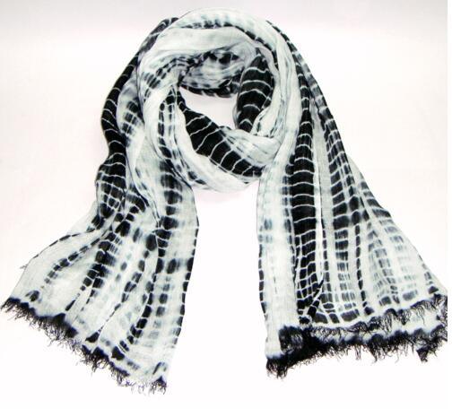 Black and White Tie Dye Scarf
