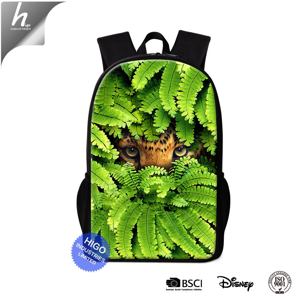 3D Animal Printing School Backpack Dropshipping Sublimation Bag for Children Travel