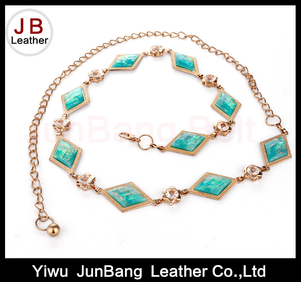 Chain Belt with Metal and Turquoise for Dresses