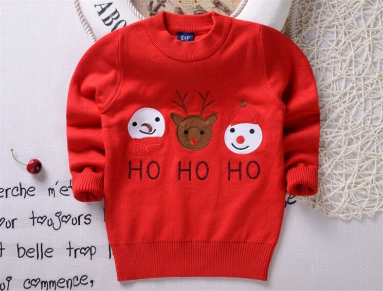 T1207 Wholesale Spring Autumn Girl T-Shirt Cotton Knitted Thicken Deerlet Pullover Baby Kids Clothing Children Long Sleeved Bottoming Shirt