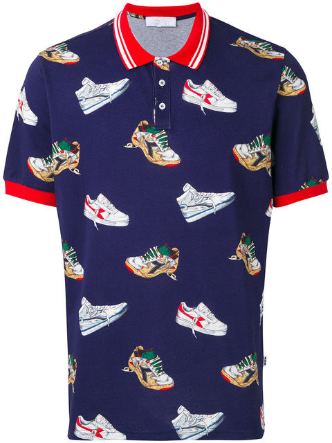 Custom Men's Polo Shirt with Shoe Patterned