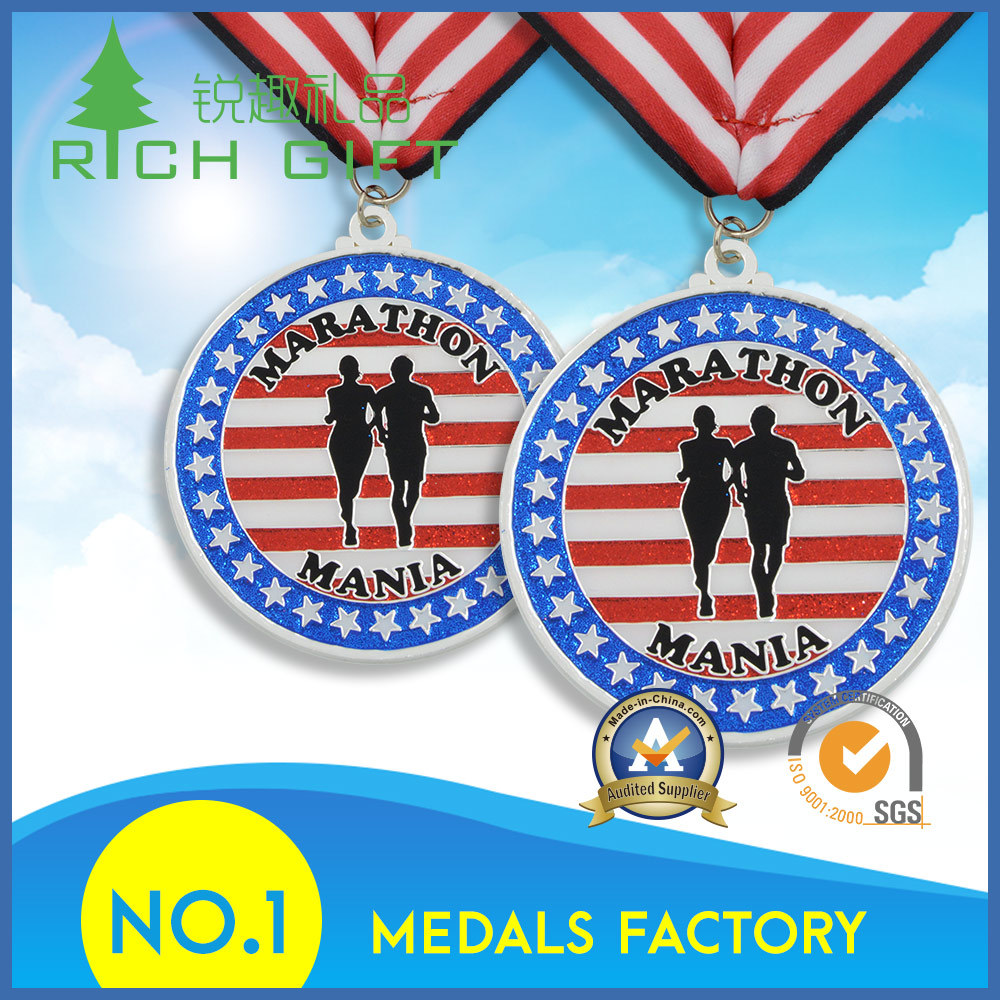 2017 New Stripes Fashion Sports Medal with Running Runners Logo