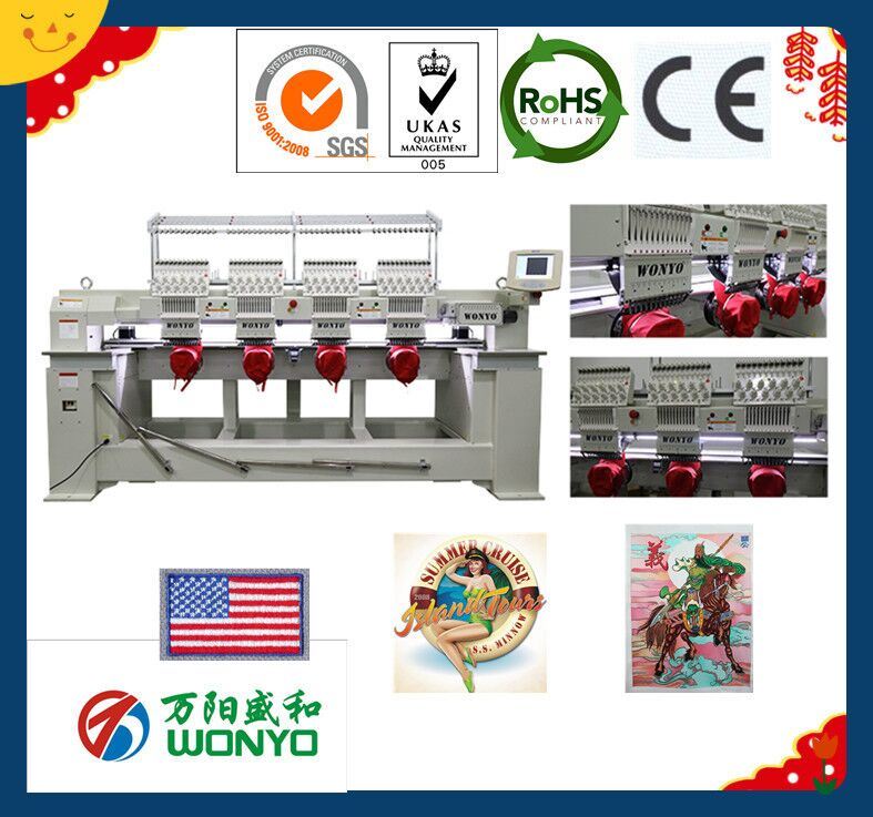 Wonyo Computerized Mutil-Head Embroidery Machine 4 Heads Cap Embroidery (WY904C/1204C)