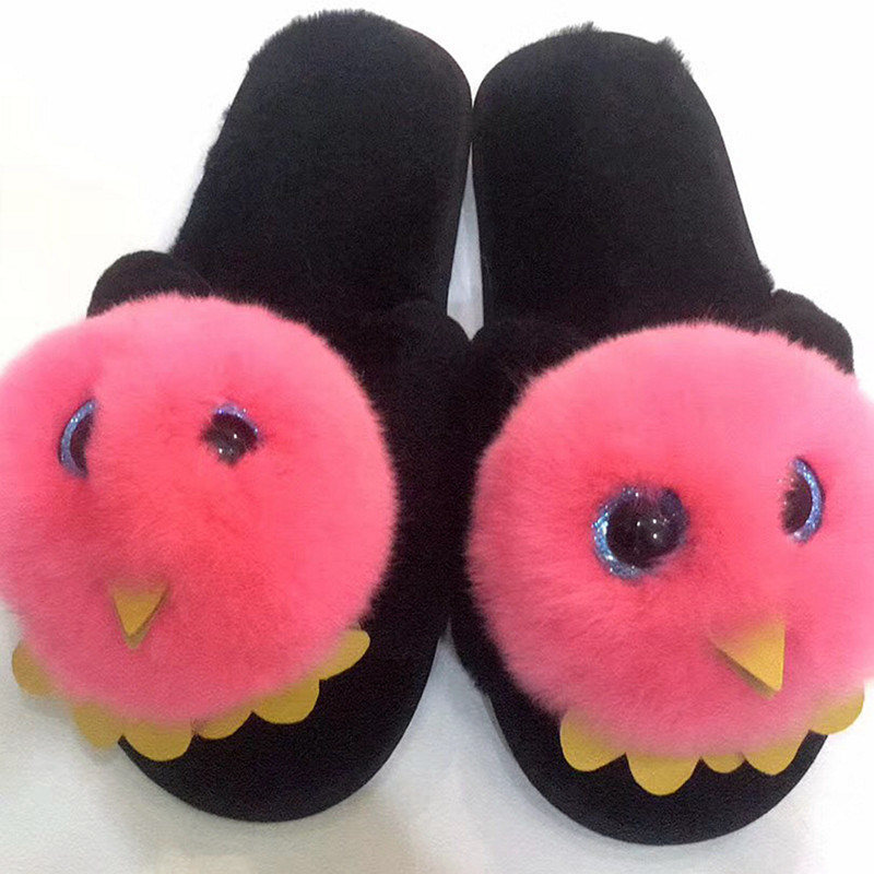 Soft Warm Faux Fur Winter Indoor Fur Slippers for Women