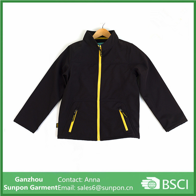Boys' Soft Shell Jacket in Black Easy to Clean