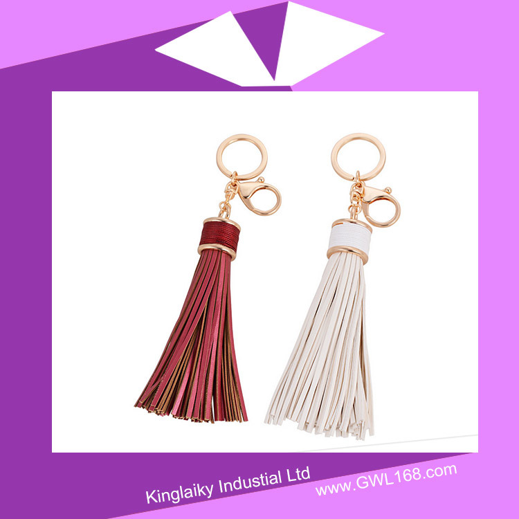 Handmade PU Tassel Key Chain for Handbag P016-003