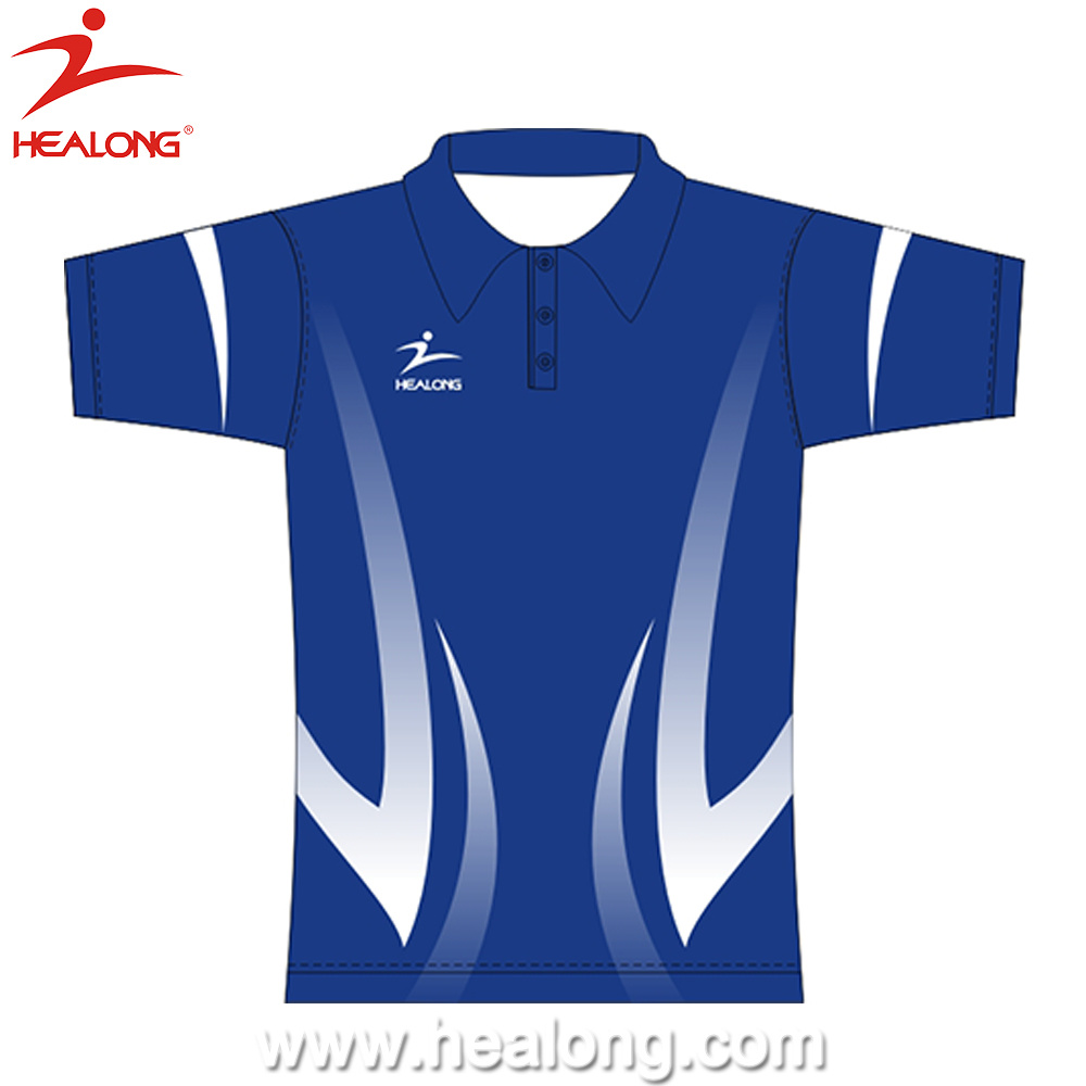 Healong Customized Sportswear Top Brand Full Sublimation Polo Shirt