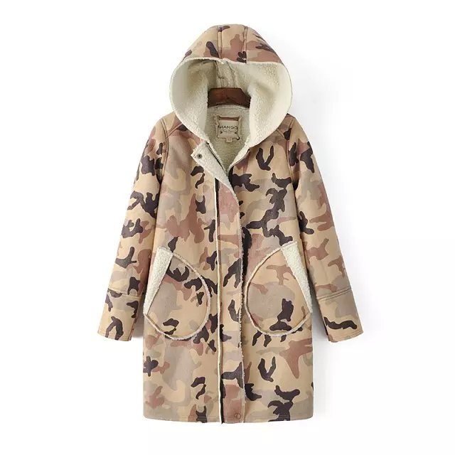 High Quality Plus Size Fashion Camouflage Women Winter Coat