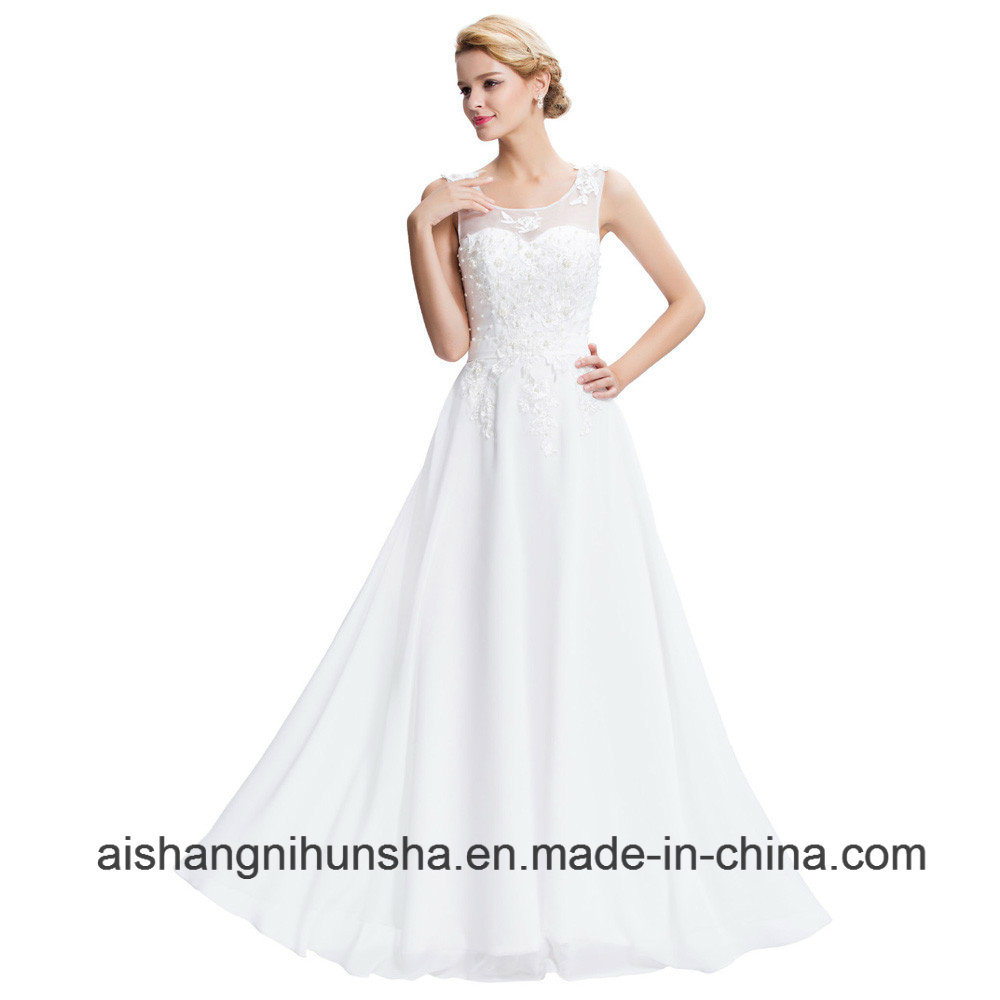 China Sexy Long Evening Dress White Chiffon Celebrity Prom Dresses