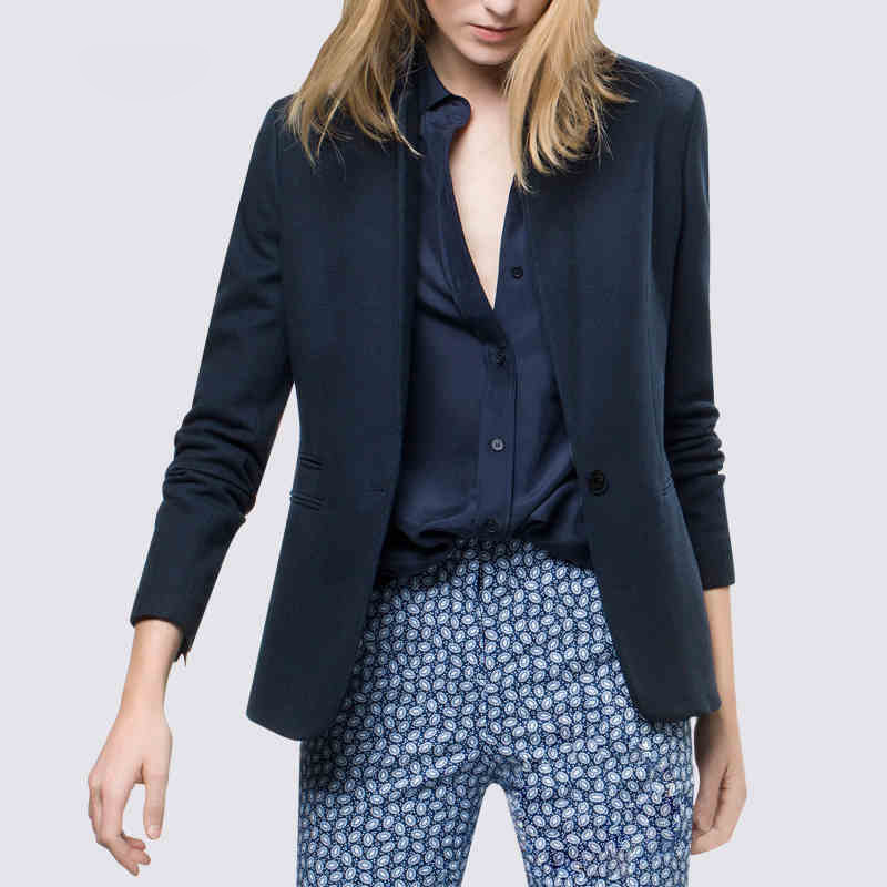 New Design Blue Colors Korean Slim Fit Casual Woman Suit