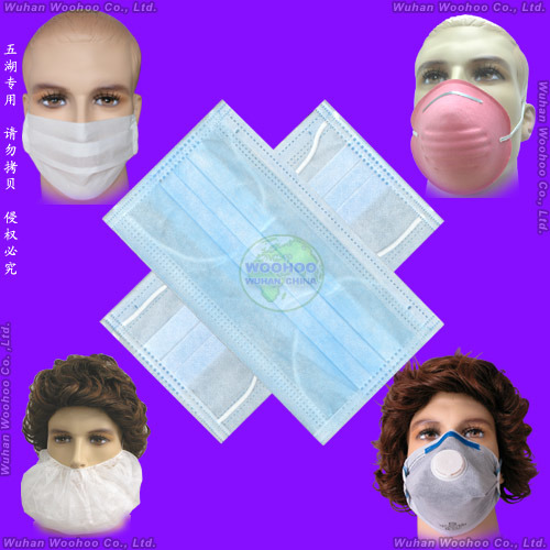Medical/Hospital/Protective/Safety/Nonwoven 4ply Active Carbon/Dust/Paper/Earloop/SMS/PP 3ply Disposable Surgical Face Mask with Elastic Ear-Loops & Tie-on