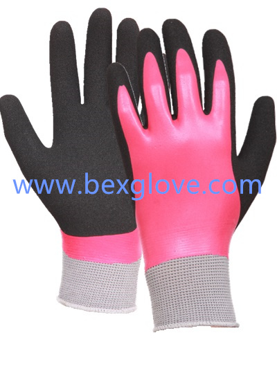 13 Gauge Nylon Liner, Latex Coating, Outer Layer Sandy Finish Glove