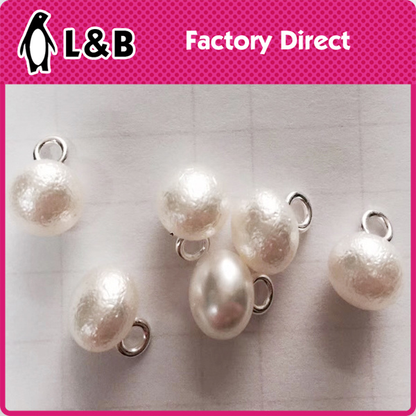 White ABS Plastic Beads Pearl Button