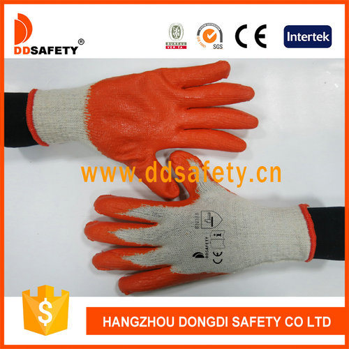 Ddsafety 2017 Cotton Knitted with Orange Latex Gloves