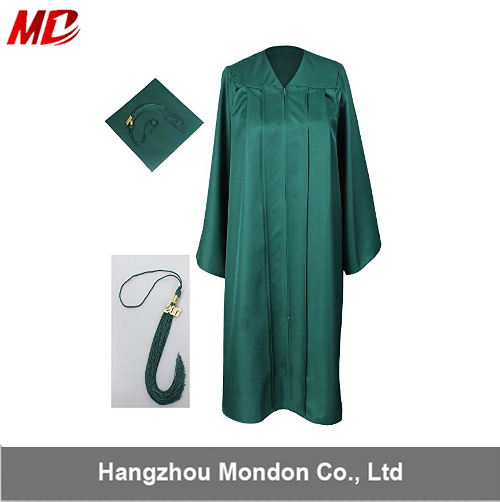 Summer Timed Sale Green Matte Graduation Cap & Gown with Best Quality