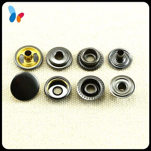 Flat Cap Round 4 Parts Metal Ring Snap Button for Wallet