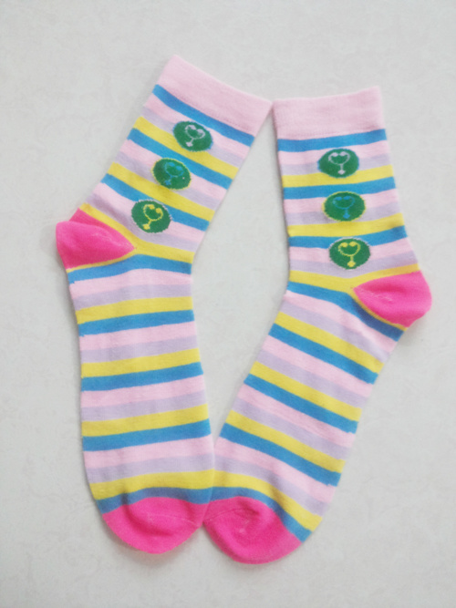 Women Rainbow Strip Cotton Socks