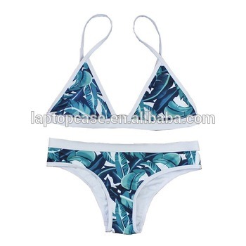 Hot Selling Lingerie Bikini with Customized Printing Triangle Cupped
