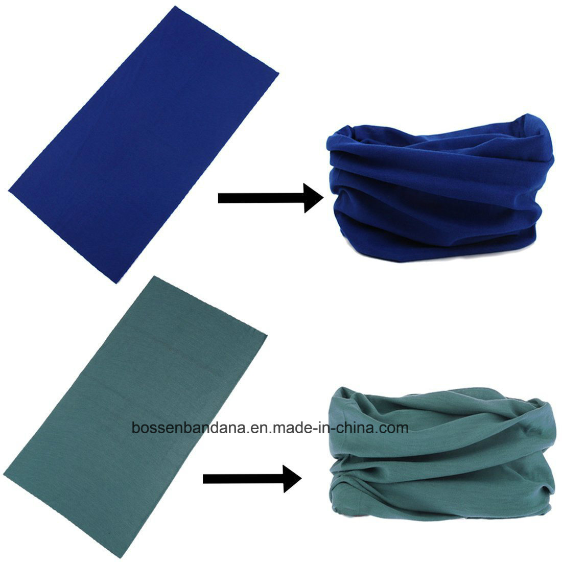 China Factory Produce Custom Solid Color Dyed Polyester Seamless Neck Tube Scarf