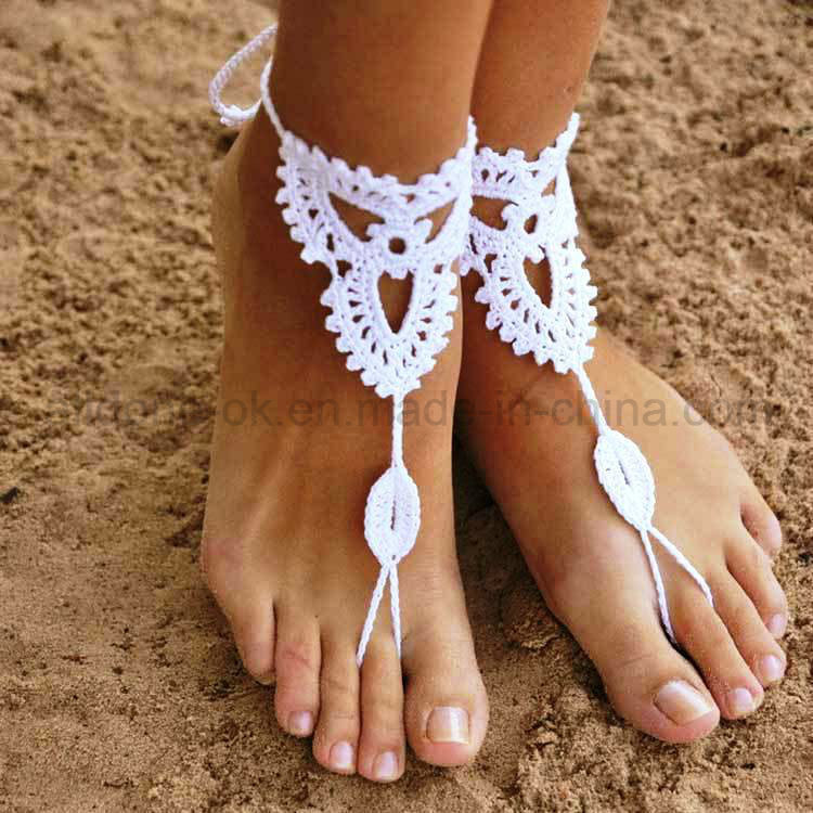 Ankle Bracelet Hand Crochet Barefoot Sandals Foot Jewelry Beachwear Swimwear