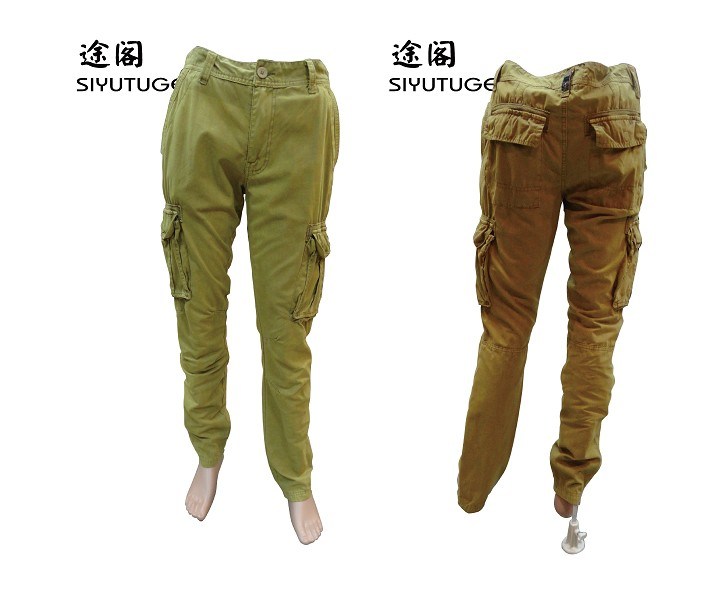 Mens Fashion Cargo Cotton Washed Trousers Pants