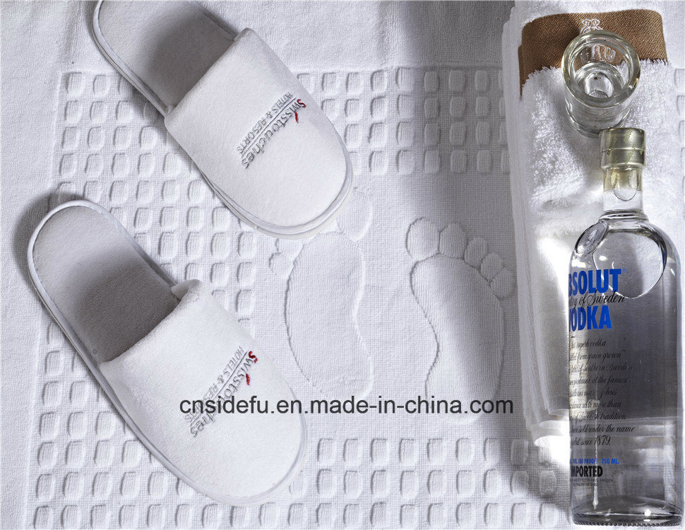 Hot Sale Embroidered Logo Hotel Velour Slippers Wholesale