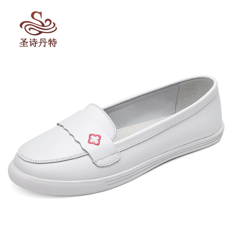 White Lady Leather Nurses Shoes