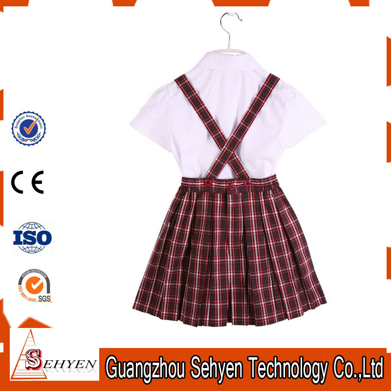 100% Cotton White Cotton Shirt and Scottish Skirt School Uniform