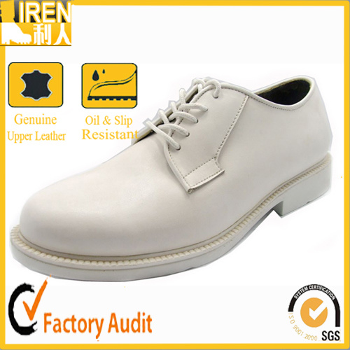 Durable Genuine Leather Military Army Men White Office Shoes