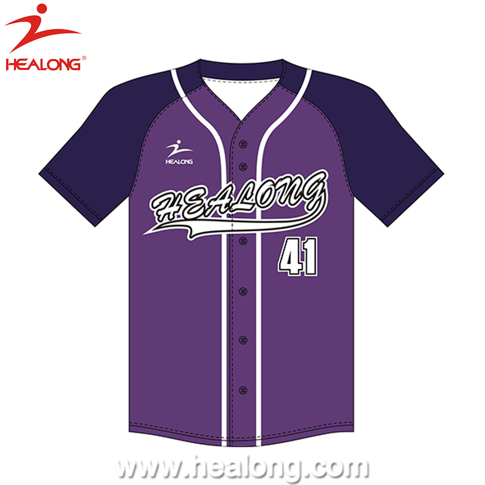 Healong Hot Sale Sports Wear Custom Sublimation Baseball Jersey for Men