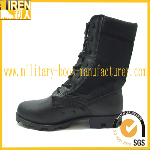 2017 New Design Top Quality Black Genuine Leather Fashionable Military Combat Boot