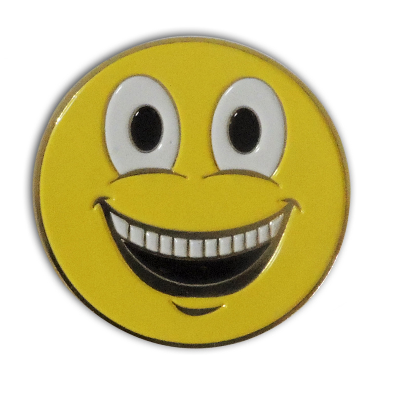 Emoji Smile Logo Round Shape Soft Enamel Badge