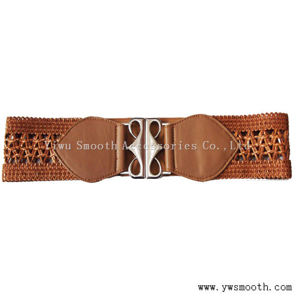 Women's Fashion Decorative Skirt Elastic Slim Waist PU Leather Belt