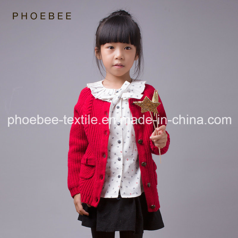 100% Wool Knitted Winter Clothing Kids Clothes for Girls