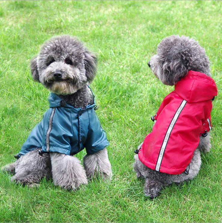 Raincoat for Pets Cat Dog Raincoat Jacket Reflective Fleece Liner Warm Hood Drawstring Pet Clothing Wholesale Retail Xs-3XL