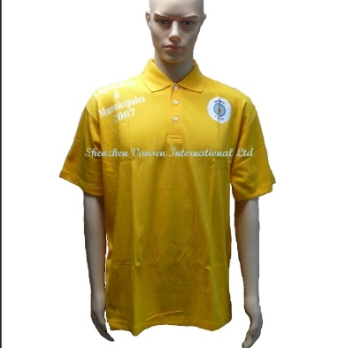 100% Polyester Promotional Cheap Yellow Polo Shirt with Logo