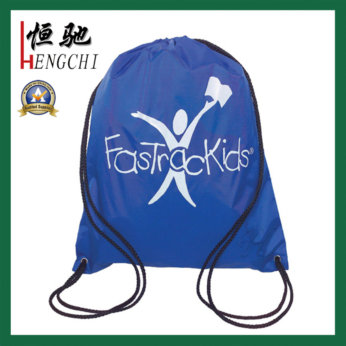 Polyester Drawstring Sports Backpack Gym Bag with Custom Printing