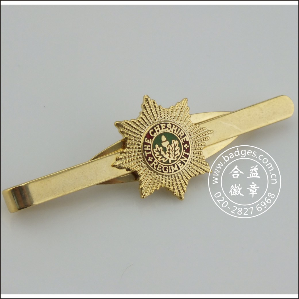 Gold Tie Clip with Badge, Metal Stickpin (GZHY-TC-071)