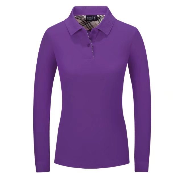 Customized 260g Women Long Sleeves Polo Shirts
