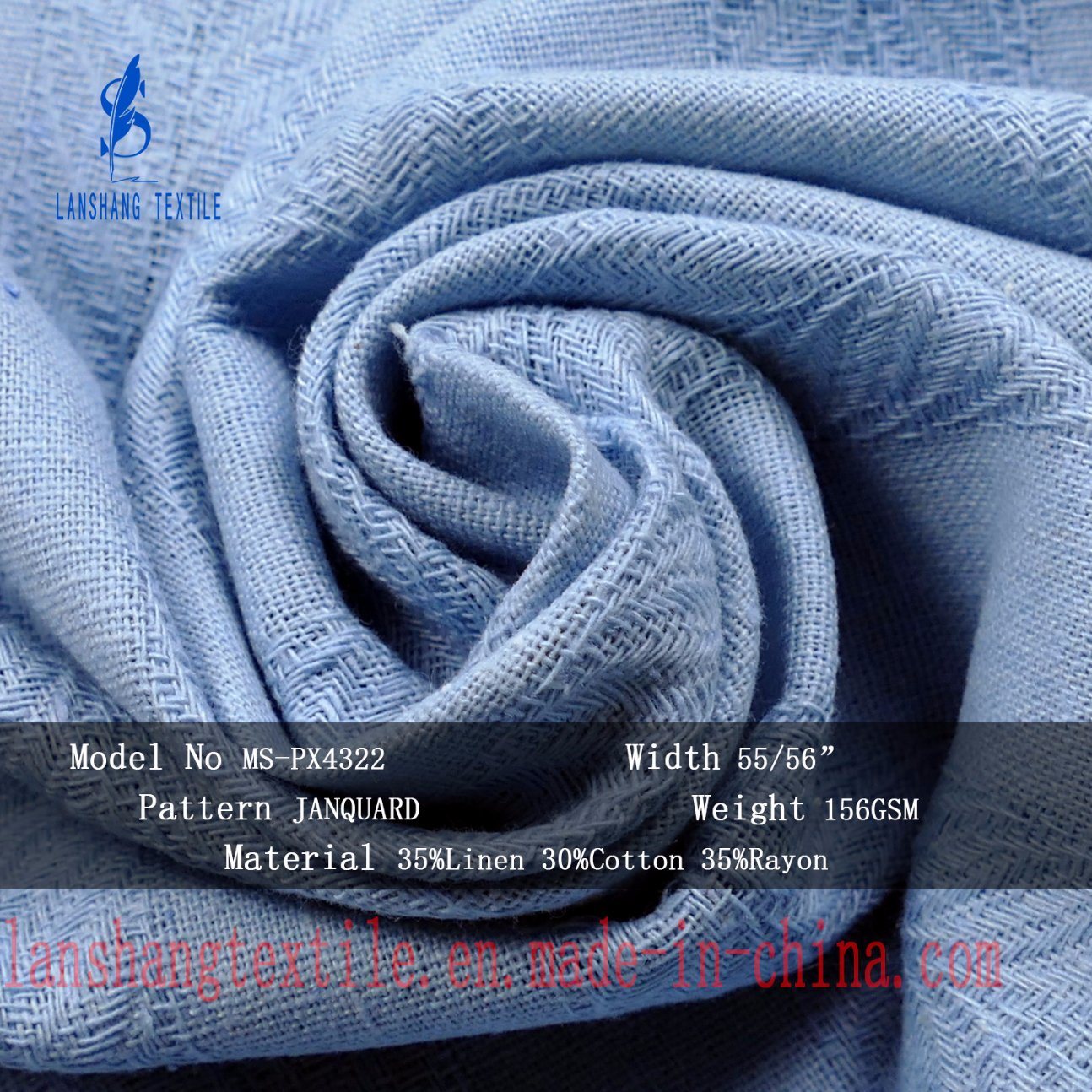 35%Rayon 30%Cotton 35%Linen Jacquard Fabric for Shirt Blouse