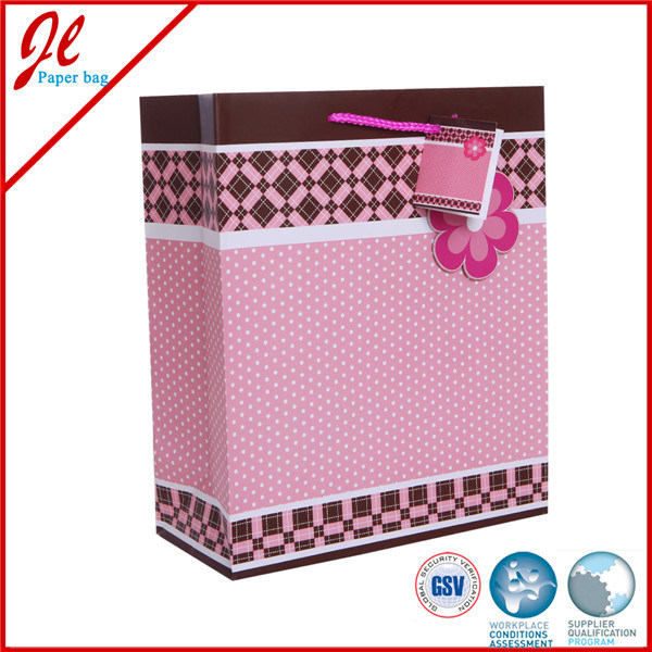 Fashion Wrapping Shopping Gift Packing Floral Paper Bag with String