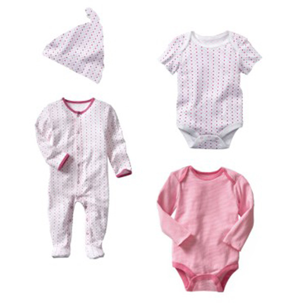 Baby Knitted Long Sleeve Rompers and Baby Hats